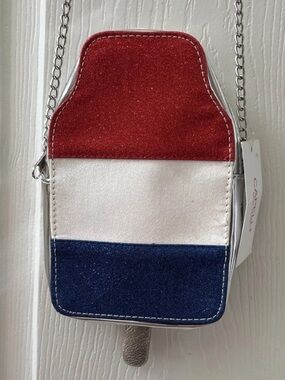 Popsicle Glitter Crossbody Bag Purse Red White Blue
